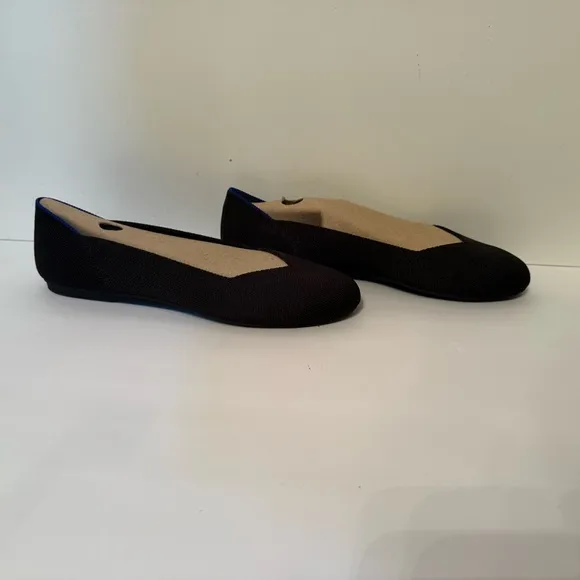 ROTHY’S NEW SHOES THE FLAT BLACK SOLID SLIP ON SIZE 9 NIB