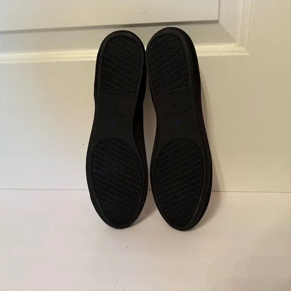 ROTHY’S NEW SHOES THE FLAT BLACK SOLID SLIP ON SIZE 9 NIB
