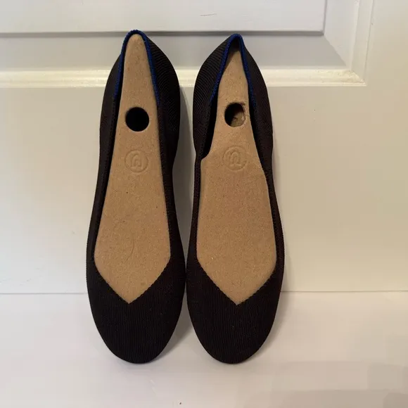 ROTHY’S NEW SHOES THE FLAT BLACK SOLID SLIP ON SIZE 9 NIB
