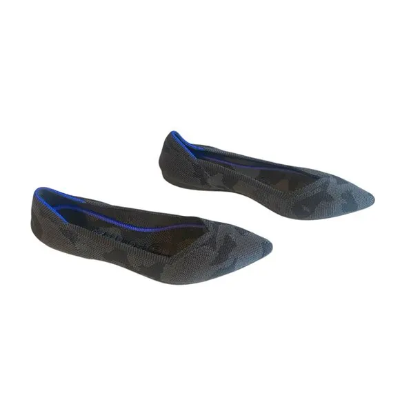 Rothy’s NWOB The Point in Black/Gray Camo Retired Women's SZ 6