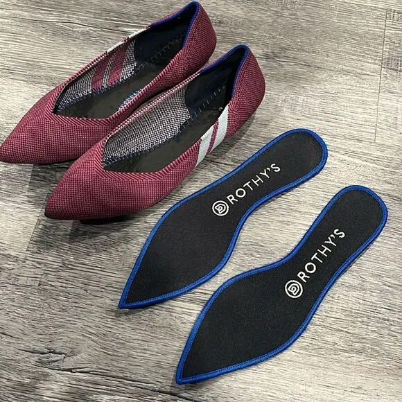 Rothy’s RETIRED Limited Edition magenta racer stripes the point EUC 7.5