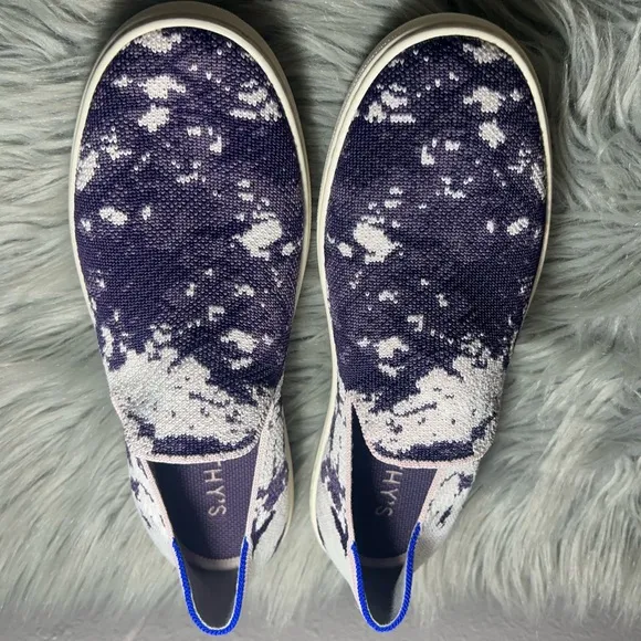 Rothy's Retired Ltd Edition Shibori Sneaker Ocean Iris Slip-On Sneakers Sz 9.5