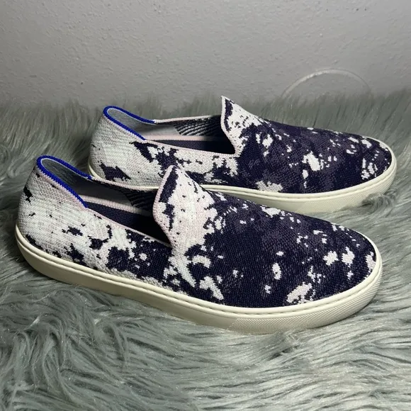 Rothy's Retired Ltd Edition Shibori Sneaker Ocean Iris Slip-On Sneakers Sz 9.5
