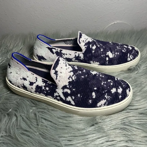 Rothy's Retired Ltd Edition Shibori Sneaker Ocean Iris Slip-On Sneakers Sz 9.5