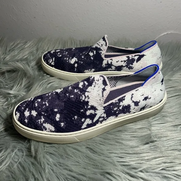 Rothy's Retired Ltd Edition Shibori Sneaker Ocean Iris Slip-On Sneakers Sz 9.5