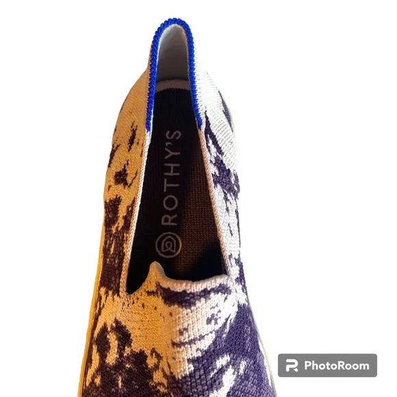 Rothy's Retired Ltd Edition The Shibori Sneaker Ocean/ Iris  NWOB Women's sz 10