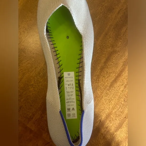 Rothy’s Round Toe Women's Size 7.5 Flax Birdseye Slip On Ballet Flats Shoes