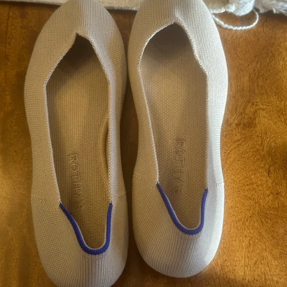 Rothy’s Round Toe Women's Size 7.5 Flax Birdseye Slip On Ballet Flats Shoes