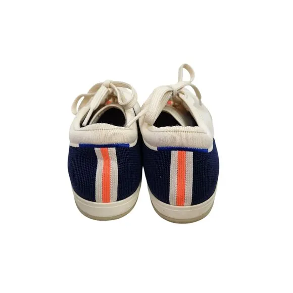 ROTHY'S Shoes Womens 10 Ivory Blue The Lace Up Knit Fabric Sneakers Shoes