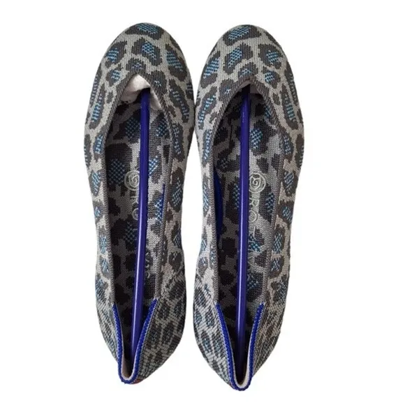 Rothys Size 6.5 Grey Spot Animal Print The Flat Shoes‎