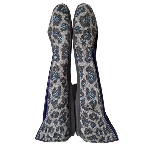 Rothys Size 6.5 Grey Spot Animal Print The Flat Shoes‎