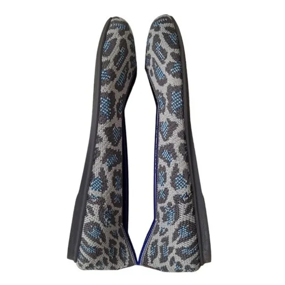 Rothys Size 6.5 Grey Spot Animal Print The Flat Shoes‎