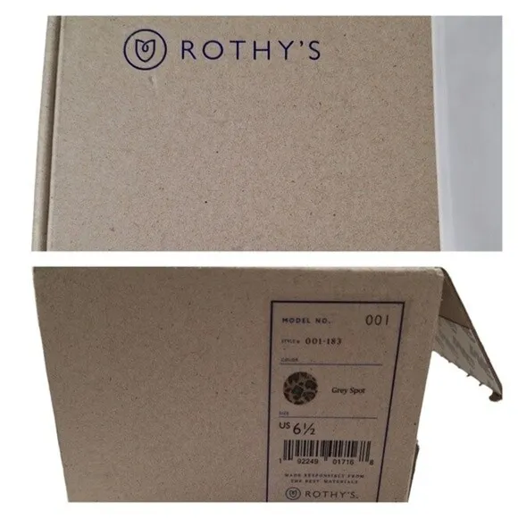 Rothys Size 6.5 Grey Spot Animal Print The Flat Shoes‎