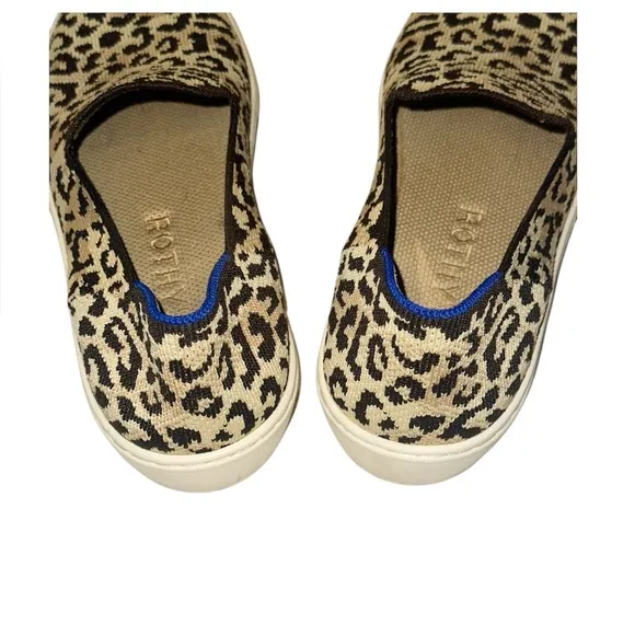 Rothy’s sneakers leopard print slip on size 7.5