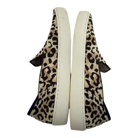 Rothys Sneakers Size 6.5 Cheetah Animal Print Slip On Desert Cat