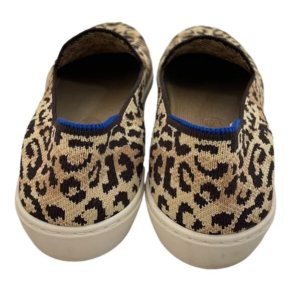 Rothys Sneakers Size 6.5 Cheetah Animal Print Slip On Desert Cat
