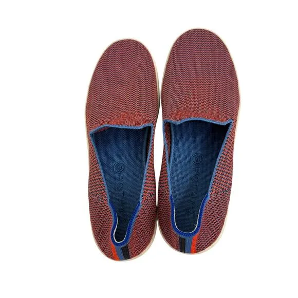 Rothy’s Tangerine Triple Stitch Sneakers Size 10.5 Slip On