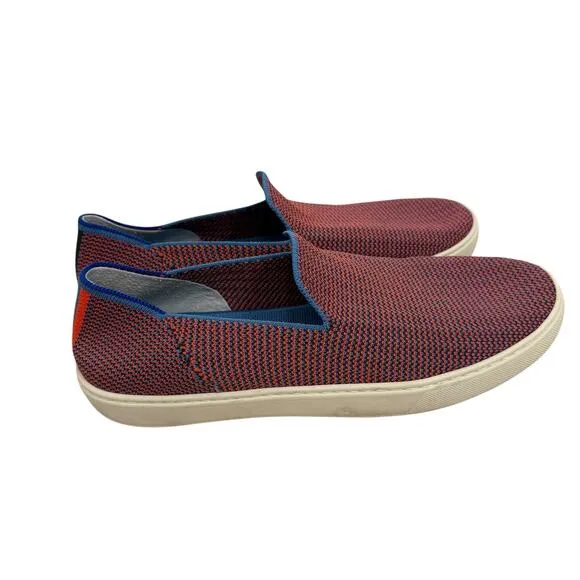 Rothy’s Tangerine Triple Stitch Sneakers Size 10.5 Slip On