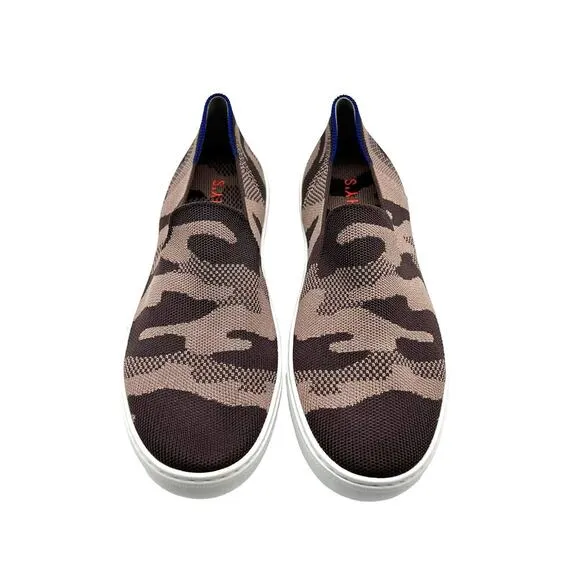 Rothy’s Taupe Camo Slip On Sneakers Women’s Size 9