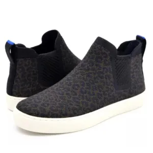 Rothy’s The Chelsea Espresso Spot Leopard Print High Top Slip-On Sneakers
