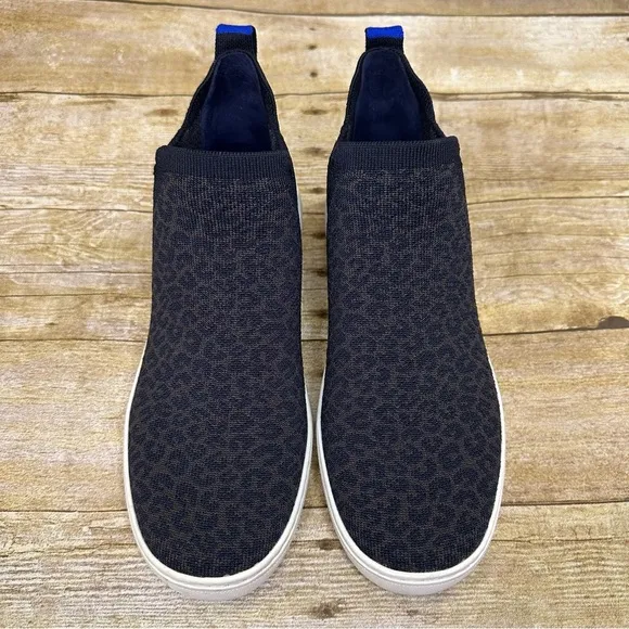 Rothy’s The Chelsea Espresso Spot Leopard Print High Top Slip-On Sneakers