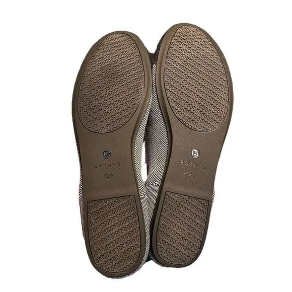 Rothy's The Flat Grey Mist Captoe Knit Slip On Ballet Flats Womens US 12.5
