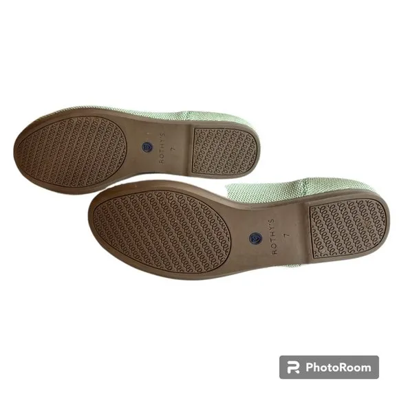 Rothy's The Flat Round Toe Slip on in Retired color Mint Green sz 7