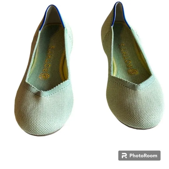 Rothy's The Flat Round Toe Slip on in Retired color Mint Green sz 7
