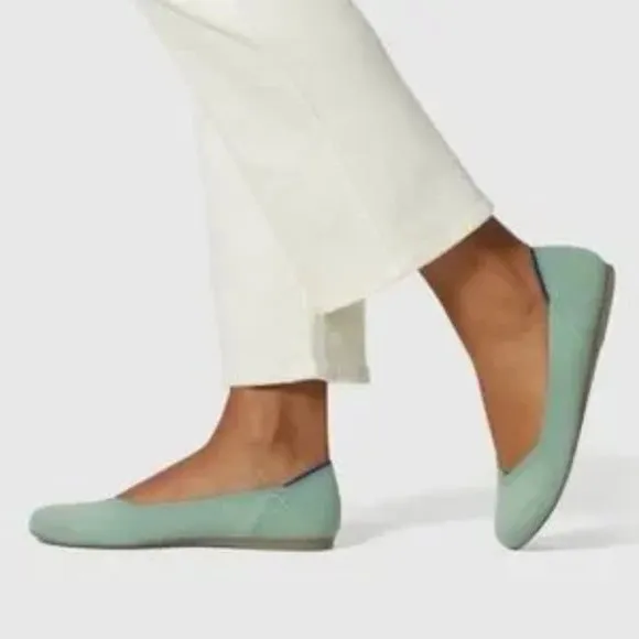 Rothy's The Flat Round Toe Slip on in Retired color Mint Green sz 7