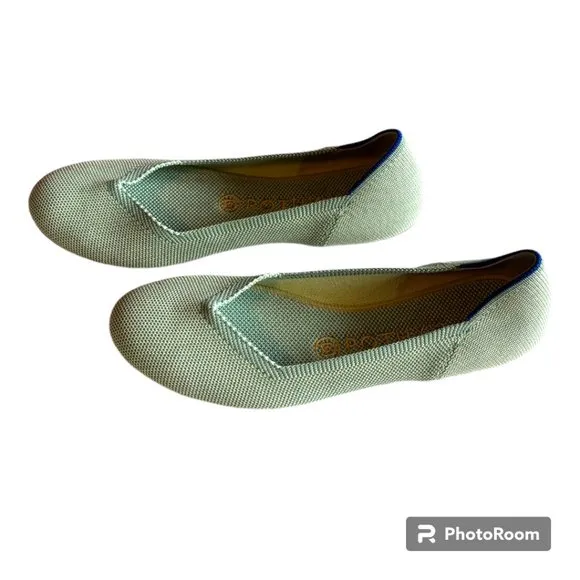 Rothy's The Flat Round Toe Slip on in Retired color Mint Green sz 7