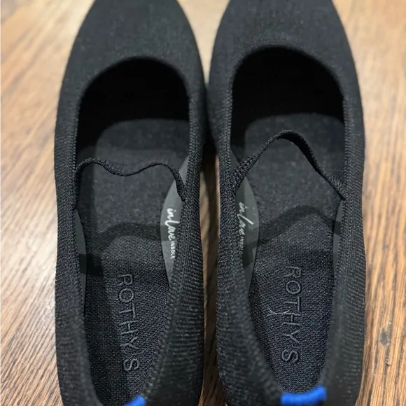 Rothy's The Max Black Square Mary Jane Flats with In Love Insole Size 9.5 NWOT
