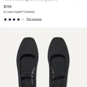 Rothy's The Max Black Square Mary Jane Flats with In Love Insole Size 9.5 NWOT