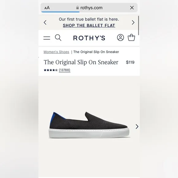 Rothy’s The Original Slip On Sneaker Black