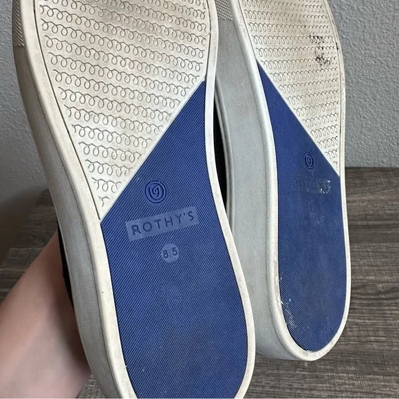 Rothy’s The Original Slip On Sneakers Black Women’s Size 8.5