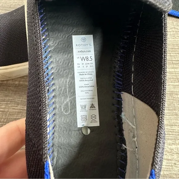 Rothy’s The Original Slip On Sneakers Black Women’s Size 8.5