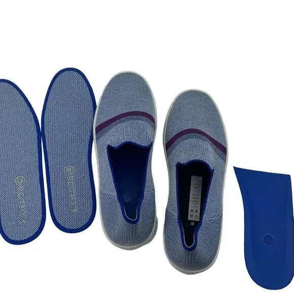 Rothy's The Original Stripe Slip On Sneaker Shoes Comfortable Blue Size W11 NWOT