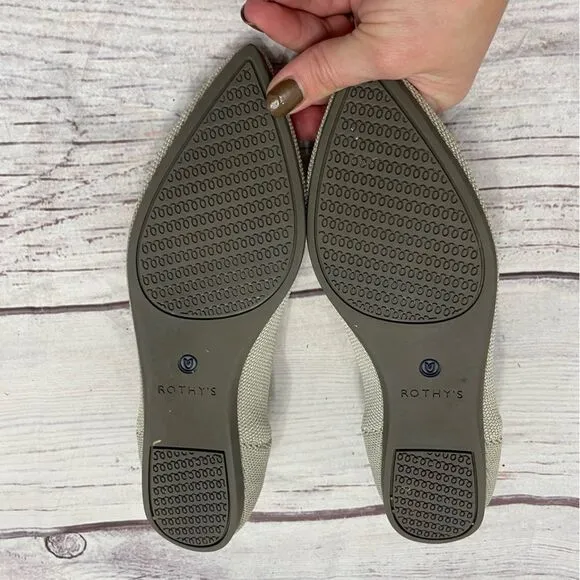 Rothy’s The Point Flat Birdseed Flax Grey Size 7.5
