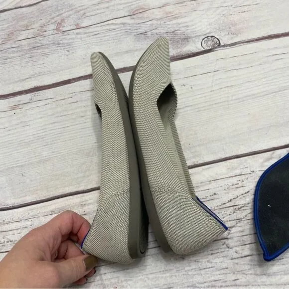 Rothy’s The Point Flat Birdseed Flax Grey Size 7.5
