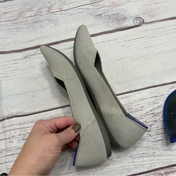 Rothy’s The Point Flat Birdseed Flax Grey Size 7.5