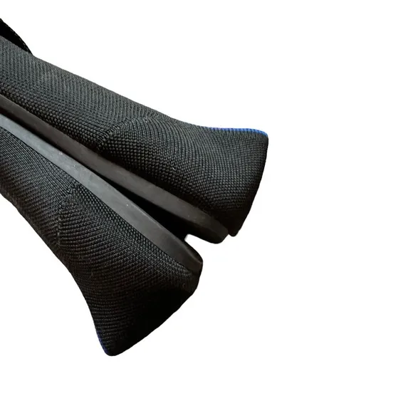 Rothy's The Point Toe Ballet Flat Slip On Solid Black Womens Size 9