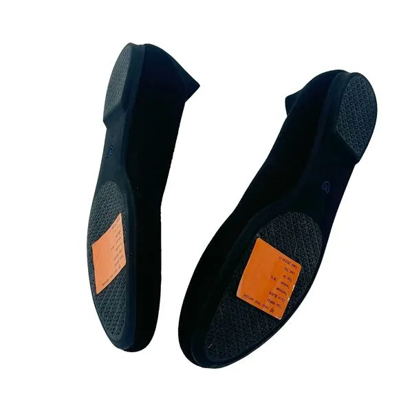 Rothy's The Round Ballet Flat Slip-On Comfortable Black Size 7 NWOT