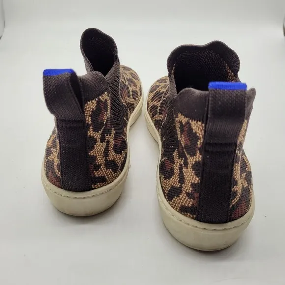 Rothy's Women's 7 Chelsea Boot shoes Wildcat Leopard Print Animal Cat Slip On