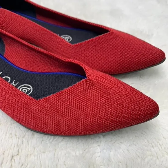 Rothy's Women's Red Chili Le Point Flats Shoes Size 7