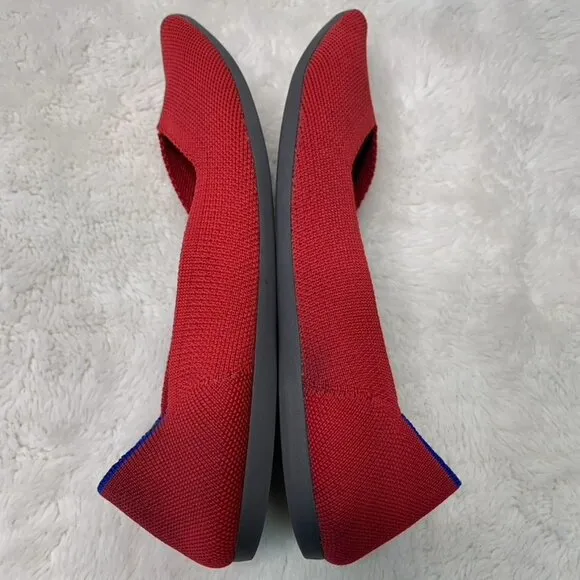 Rothy's Women's Red Chili Le Point Flats Shoes Size 7