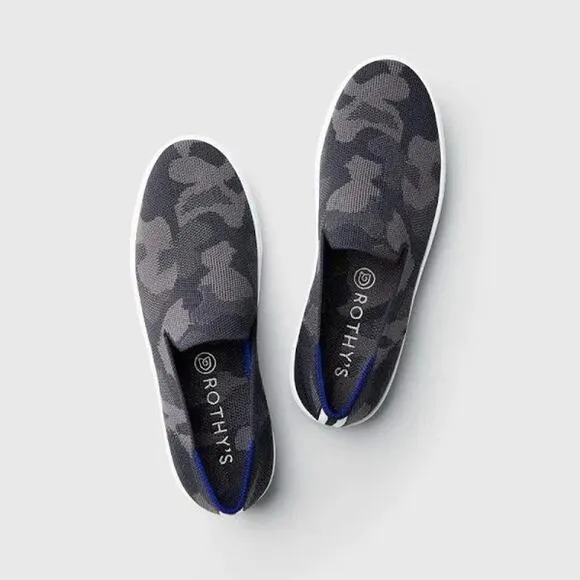 Rothy's Womens The Original Slip On Sneaker Grey Camo Camouflage Sneakers Size 9