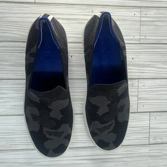 Rothy's Women's The Original Slip On Sneakers in Gray Camo Print Size 6.5