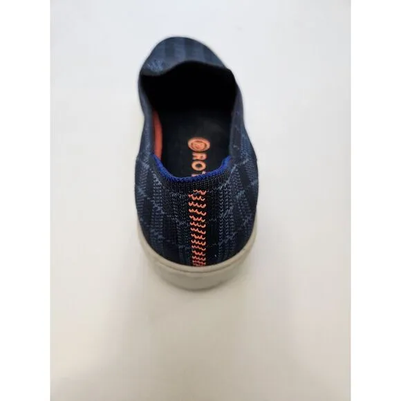 Rothy's Women's The Sneaker Blue Plaid Slip On Sneakers‎ Sz 7.5