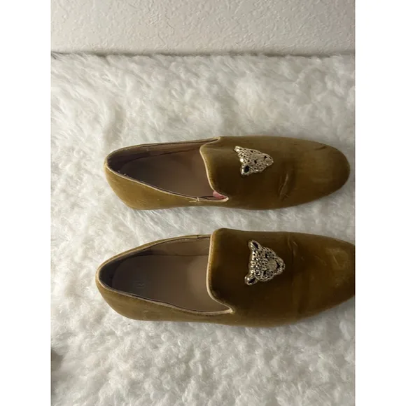 Royal Gold Velvet Dress Shoes with gold Lion Head Men Size 13