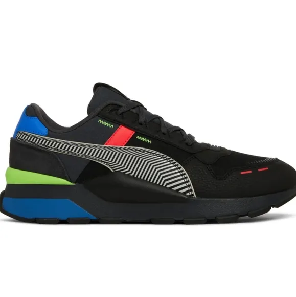 RS 2.0 Dazed 'Black Multi'  Puma Black Sneakers with Red and Blue Accents
