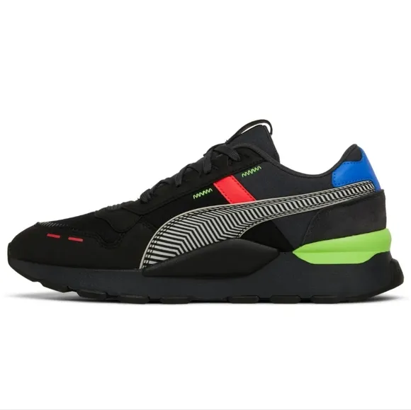RS 2.0 Dazed 'Black Multi'  Puma Black Sneakers with Red and Blue Accents